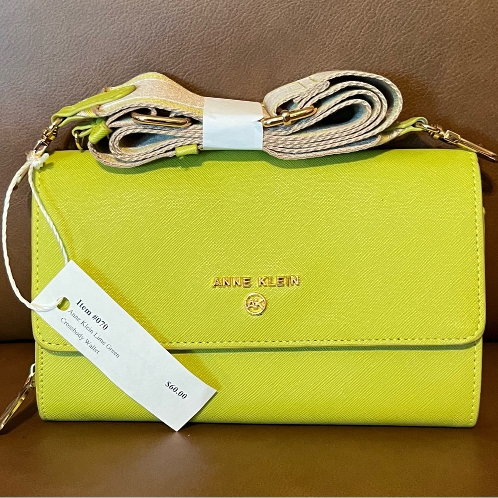 Anne Klein Vibrant Green Crossbody Wallet